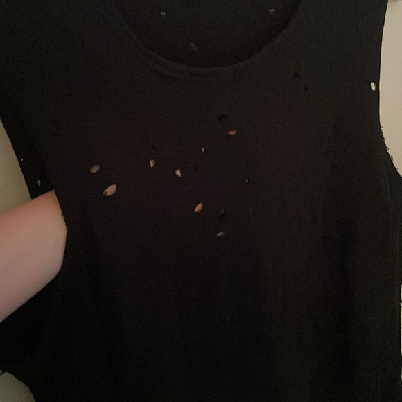 Off The Shoulder Distressed Sweater - Picture 3 of 4